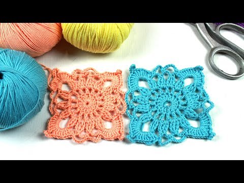 Видео: Ажурный квадрат крючком. Вязание крючком для начинающих