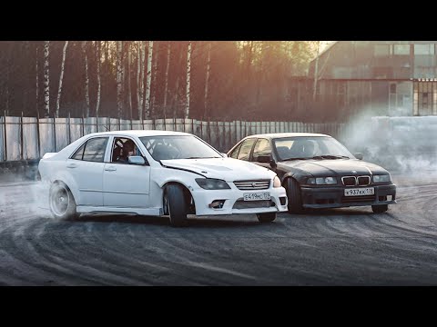 Видео: Булкин vs Стилов - Мой первый парный дрифт! BMW E36 vs Toyota Altezza