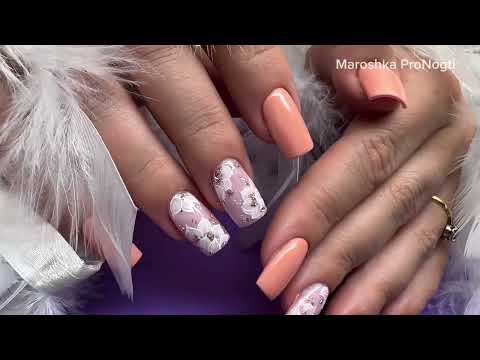 Видео: Маникюр, Наращивание, Коррекция Ногтей.Форма Квадрат. Дизайн Ногтей,Плоская Кисть и Тонкие Линии.