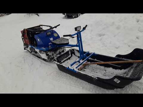 Видео: Мотобуксировщик "Помор" Ч.21 (1).Тестирование проходимости с модулем-толкачем