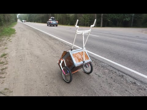 Видео: Монорикша. Грузовая телега для моноколеса.