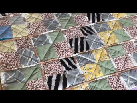 Видео: Одеяло из квадрат. Размер 180х150 см.