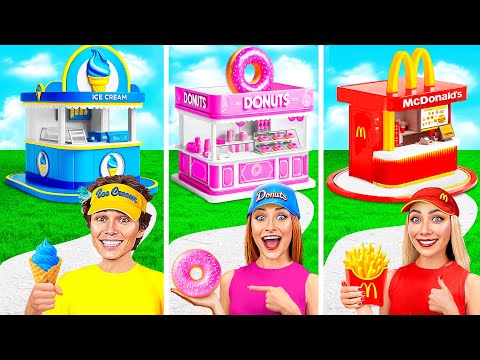 Видео: Домики Одного Цвета Челлендж МакДональдс vs Мороженое vs Пончики | Смешные Моменты Mega DO Challenge