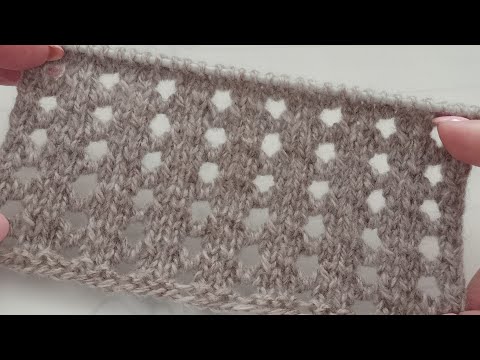 Видео: Мой самый любимый узор "Сетка" спицами.