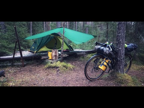 Видео: Shulz сможешь одной ногой! Мокрый вело кемпинг...