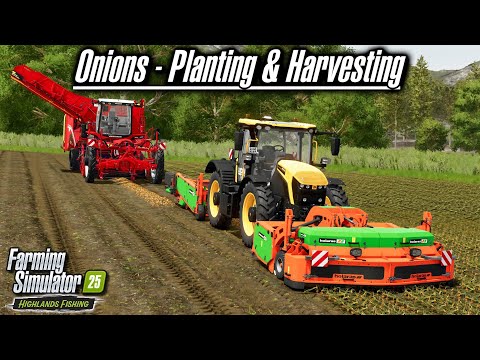 Видео: Лук — посадка и сбор урожая | Дополнение Highlands Fishing | Farming Simulator 25