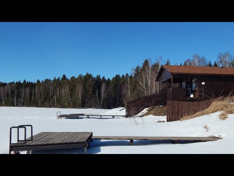 Видео: Зима на базе отдыха. Рыбалка и баня. Лес и река. Природа Подмосковья.