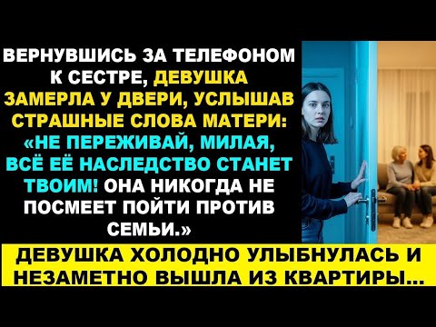 Видео: Вернувшись за забытым телефоном к сестре, она замерла у двери, услышав страшные слова матери История