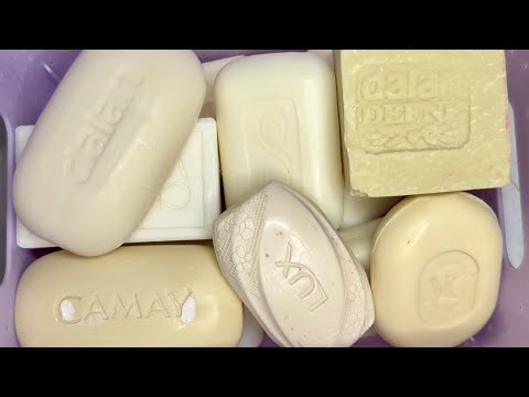 Видео: ASMR 🎶Cutting dry soaps ⚪️Резка белого,хрустящего мыло🤍🔪