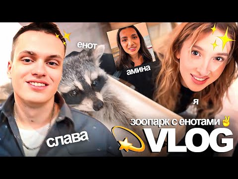 Видео: ✨VLOG: Я, Бустер и Амина в Контактном Зоопарке с Енотами 🦝