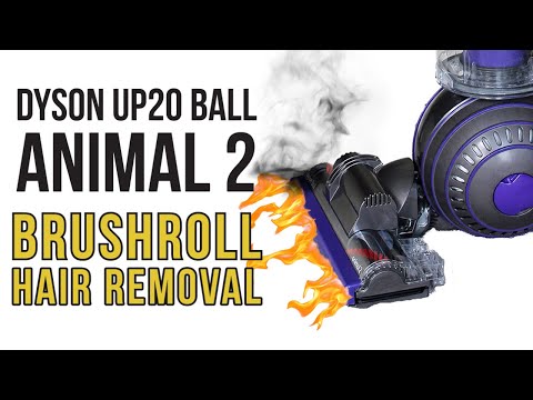 Видео: Dyson Ball 2 Animal UP40 — удаление волос с валика щетки устраняет запах гари!