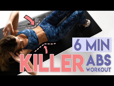 Видео: KILLER 6 PACK ABS 🔥 Плоский живот и сжигание жира на животе | 6 мин. Тренировка