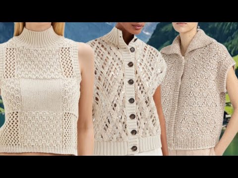 Видео: Улетные вязаные жилеты, безрукавки. Awesome knitted vests, sleeveless jackets.