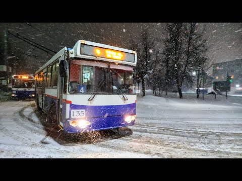 Видео: Троллейбус, маршрут №4 ЗиУ-682Г-016.02 б.135 (18.01.2024) Ярославль