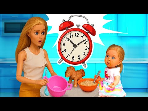 Видео: 🕒Барби и Штеффи ПРОСПАЛИ! Утренняя суматоха и весёлый поворот 🏃‍♀️🍼