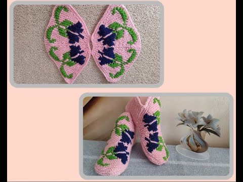 Видео: Красивый орнамент для тапочек