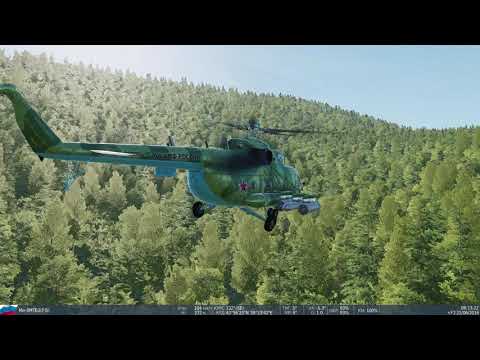 Видео: Вертолёт Ми-8МТВ2 атака НУРСами и УПК в DCS World