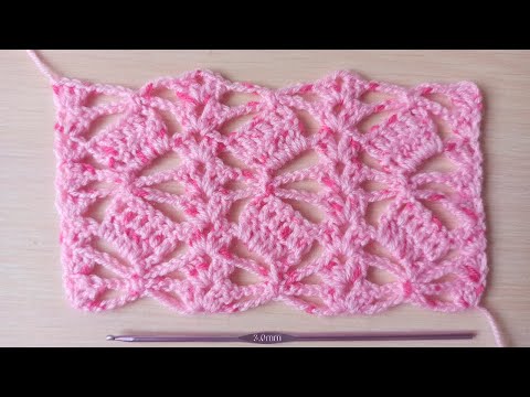 Видео: Ажурный узор крючком | Узор со схемой.