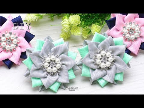 Видео: Красивые и простые бантики Канзаши МК Simple & Cute Bows Kanzashi DIY