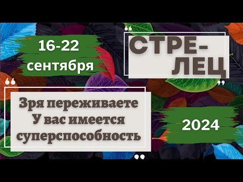 Видео: СТРЕЛЕЦ♐ 16-22 СЕНТЯБРЯ 2024 [Недельный прогноз]