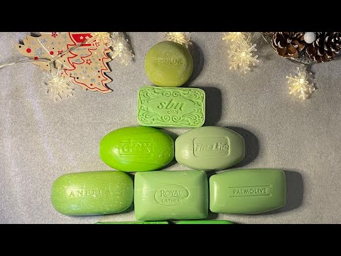 Видео: ASMR SOAP/cutting soap / green soap / new year video/ мягкое мыло