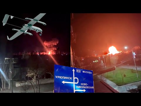 Видео: Жесткая волна атак! Урюпинск: Нефтебазу разворотило! Краснодар:"Там всё прегорело!"Крым: Жуткая ночь