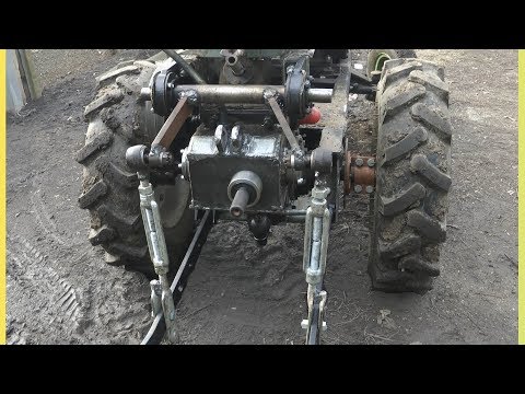 Видео: Навеска минитрактора + ВОМ