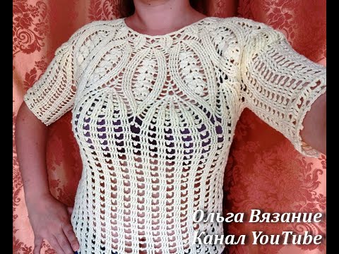 Видео: Вязание крючком кофточки с круглой кокеткой часть 2