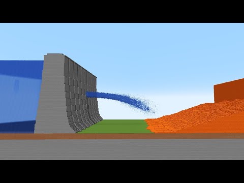 Видео: Реалистичная вода (прорыв плотины) VS Бесконечно текущая лава