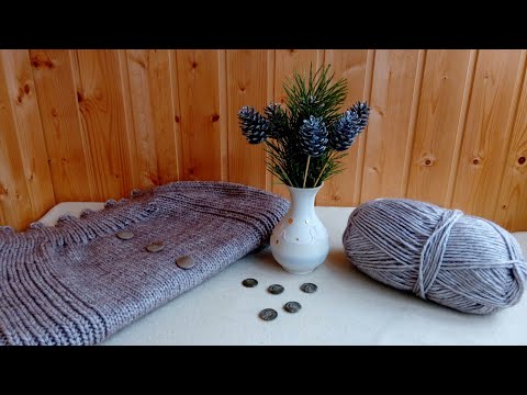 Видео: Простая юбка спицами. Готовая работа.