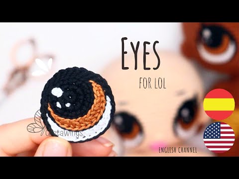 Видео: Вязаные крючком глаза для амигуруми и мягких игрушек. Пошаговое руководство с субтитрами 🇺🇸🇪🇸/ Gr...