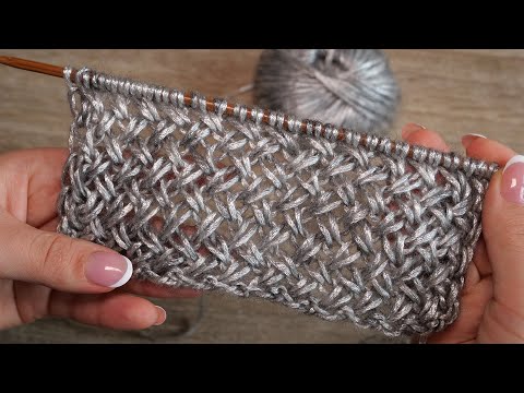 Видео: Ажурная плетенка спицами 🦢 Lase Plait stitch