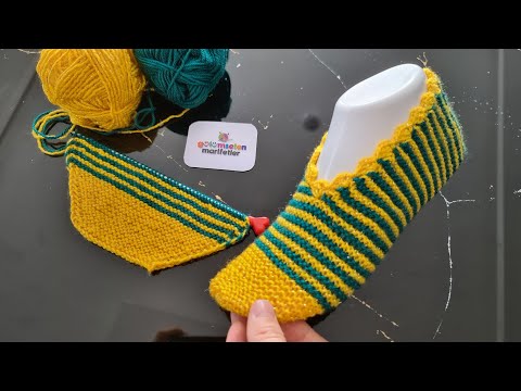 Видео: Вязание женских легких пинеток модели 2 спицы Вязание женских носков