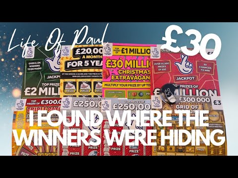 Видео: Микс лотерейных скретч-карт по 30 фунтов стерлингов. Сколько из этих скретч-карт окажутся выигрыш...