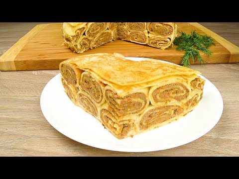 Видео: Замечательный блинный пирог. Вкусный и сытный | Wonderful pancake cake. Tasty and nourishing