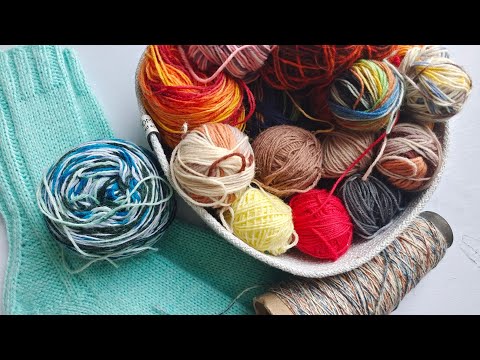 Видео: Небольшие планы,  размышлений о продаже носков, шарф из носочной пряжи.