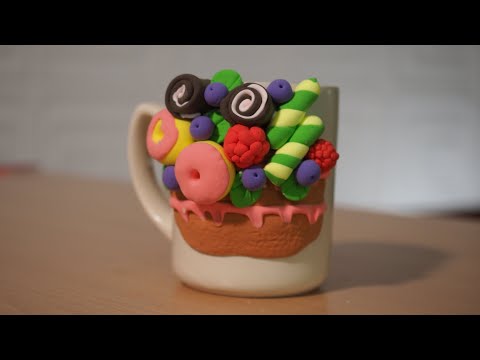 Видео: Декорирование кружки воздушным пластилином | Мастерская творчества ЦДТ Прикубанский