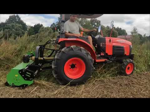 Видео: Минитрактор Кентавр/Кубота444 от компании Кронос с мульчером!!!