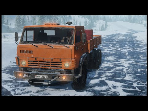 Видео: ТОНКИЙ ЛЁД! ДОРОГА ПО ЗАМЕРЗШЕМУ ОЗЕРУ - SnowRunner