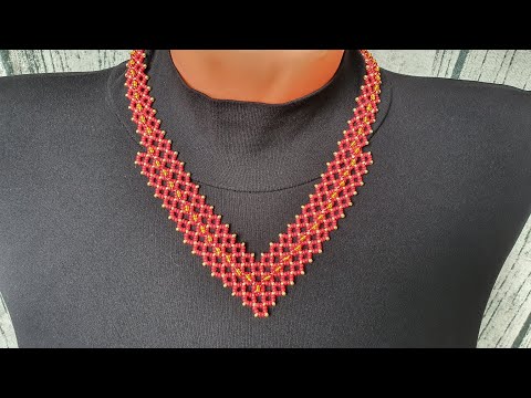 Видео: NECKLACE CORNER/DIY necklace/How to make a necklace/Necklace/Колье УГОЛОК из бисера/Из бисера