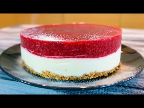 Видео: Чизкейк БЕЗ ВЫПЕЧКИ - Готовим всего за 10 минут вашего времени! Чизкейк с малиной