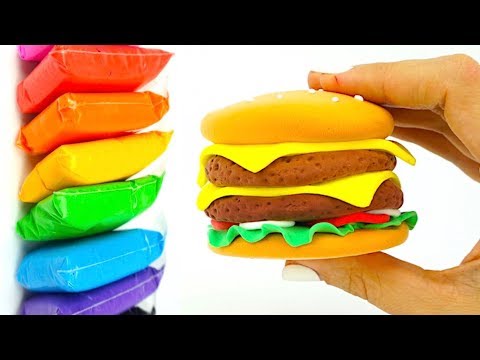 Видео: Лепим из пластилина Бургер, развивающее видео для детей. Play doh for kids, learning and fun