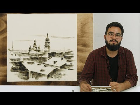 Видео: Экспресс-урок в технике «сухая кисть» | Рисуем Санкт-Петербург