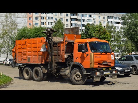 Видео: Мусоровоз МКМ-4704-01 на шасси КамАЗ-65115-62 (У 304 ТУ 22) / KAMAZ garbage truck.