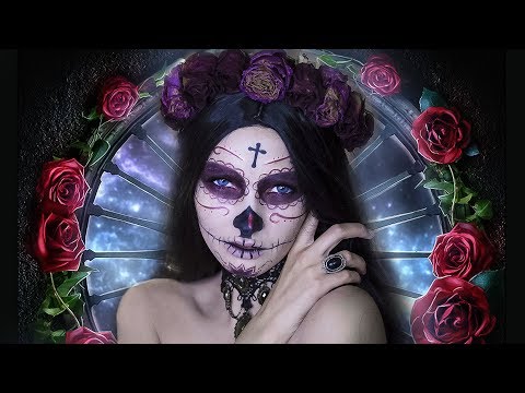 Видео: Санта Муэртэ макияж на Хеллоуин - #TANYAMAKEUP - SUGAR SKULL MAKEUP HALLOWEEN