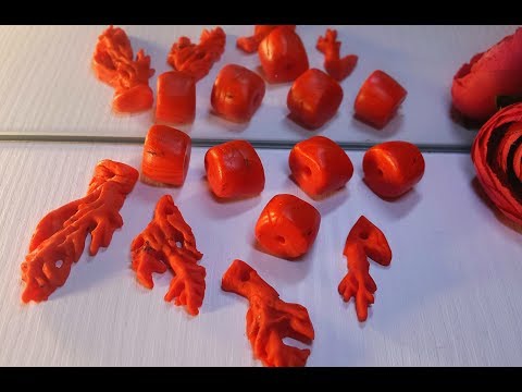 Видео: Имитация бусин коралла, мастер-класс / DIY imitation coral beads, how to make, free tutorial