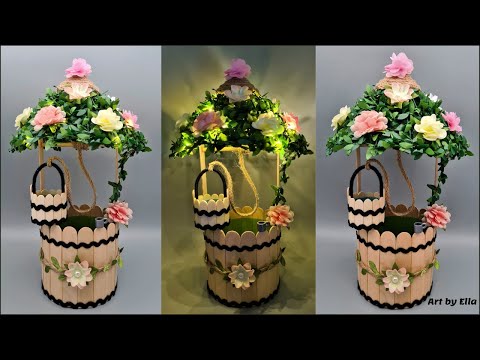 Видео: Фонтан декоративный со светодиодами, можно использовать как светильник!