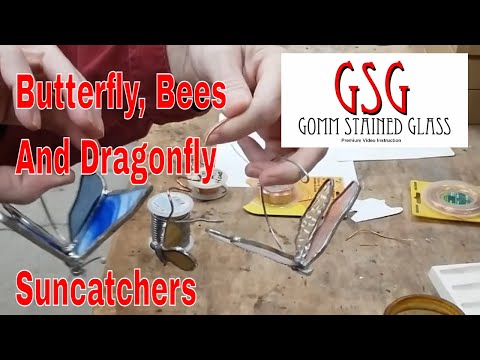 Видео: Витражные ловцы солнца с бабочками, пчелами и стрекозами V300