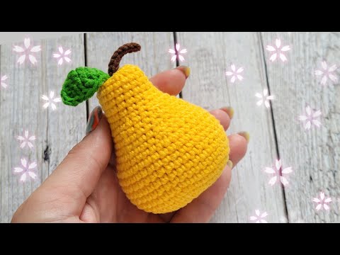 Видео: 🍐💛 ГРУША ВЯЗАНАЯ КРЮЧКОМ🍐crochet pear👍gehäkelte Birne