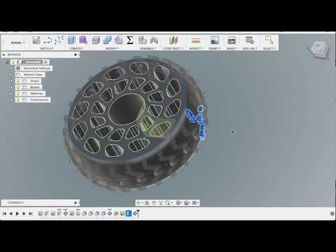 Видео: Уроки Fusion360: 3D моделирование колеса без воздуха. Tutorial: How to model tweel tires